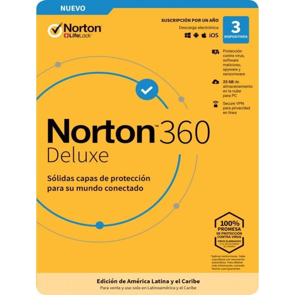 Norton Attach 360 Deluxe 3 Dispositivos 1 año - (21443463)