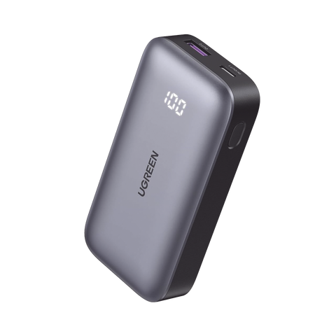 Mini Power Bank 30W - 10 000 mAh - 2 Puertos PD3.0, USB C+A - Carga Rápida - Pantalla Digital - Compatible con iPhone 16 Pro Max/15/14, MacBook Air, iPad, Galaxy S24 Ultra, - Color Negro.