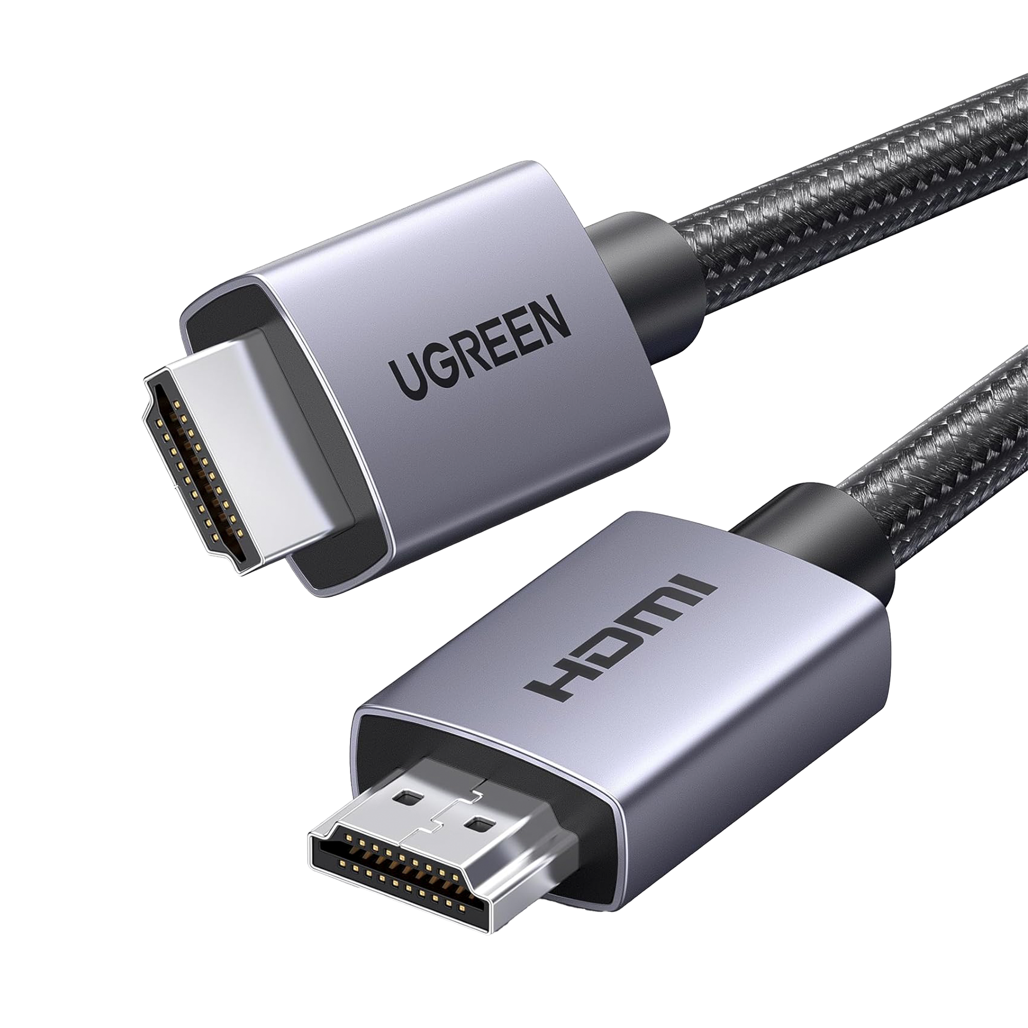 Cable HDMI 2.0 de Nylon Trenzado - 1 m - 4K@60Hz - ARC - Dolby ATMOS - True HD - DTS HD - HDR - 3D Inversivo - 3 modos de Visualización - 3 Capas de Protección + 4 de Blindaje - Niquelado - Carcasa de Aluminio.