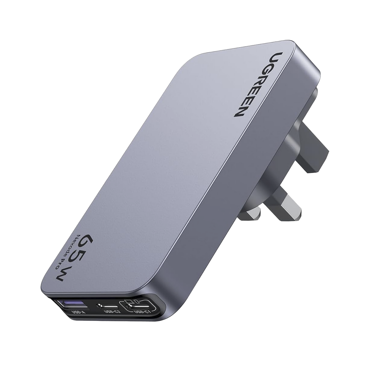 Cargador Rápido GaN 65W UGREEN | 2 Puertos USB-C + 1 Puerto USB-A | Tecnología GaN | Carga Rápida PPS PD 3.0 QC 4.0 | Compatibilidad Universal 100-240V | Diseño Compacto