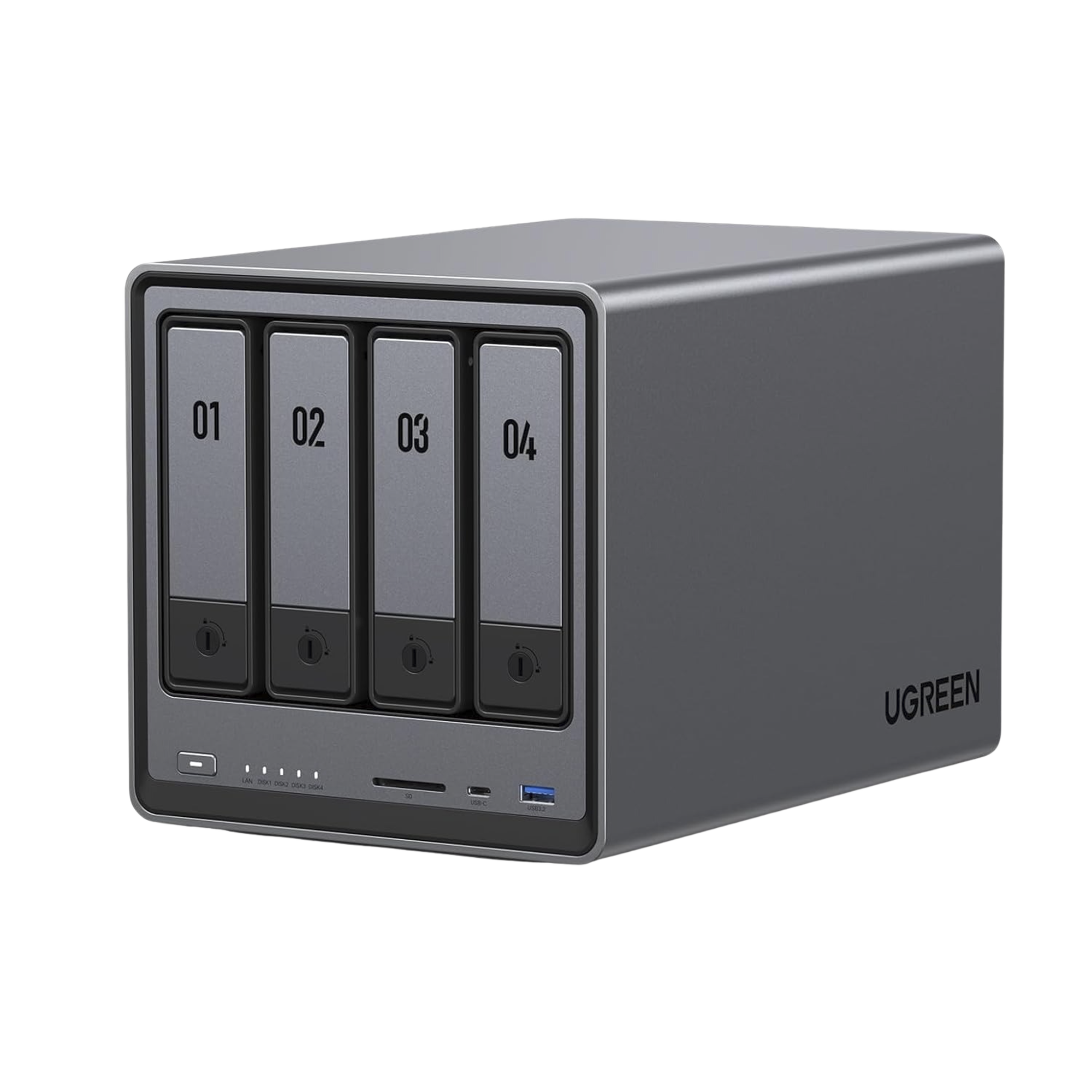 NASync DXP4800 - SO UGOS Pro - Intel N100 12th Gen Intel® Quad Core™ - 4-Bahias (SATA) hasta 96TB - 2* M.2 SSD hasta 16TB- 8GB DDR5 (Exp. a 16GB) - 2.5Gb Dual Ethernet - HDMI 4K - 2* USB2.0 - 1*USB 3.2Gen - 1* USB 3.2Gen2 - 1*USB-C 3.2Gen2 - SD