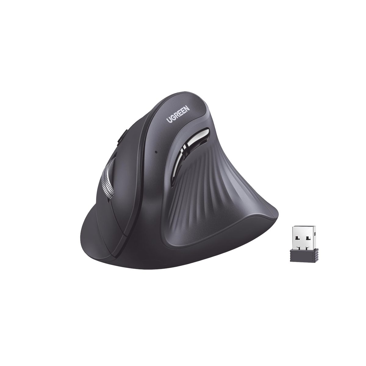 Mouse Inalámbrico en Angulo Vertical - 2.4G & Bluetooth - Conecta 3 dispositivos Simultáneamente - 4 Niveles de DPI - Clic Silencioso - 5 botones Silenciosos - Soporta Win, Mac, Linux & Chrome.