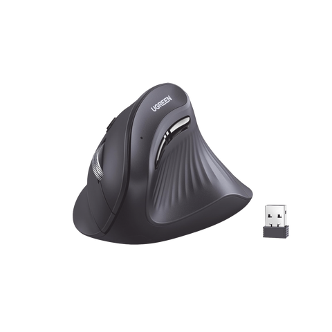Mouse Inalámbrico en Angulo Vertical - 2.4G & Bluetooth - Conecta 3 dispositivos Simultáneamente - 4 Niveles de DPI - Clic Silencioso - 5 botones Silenciosos - Soporta Win, Mac, Linux & Chrome.