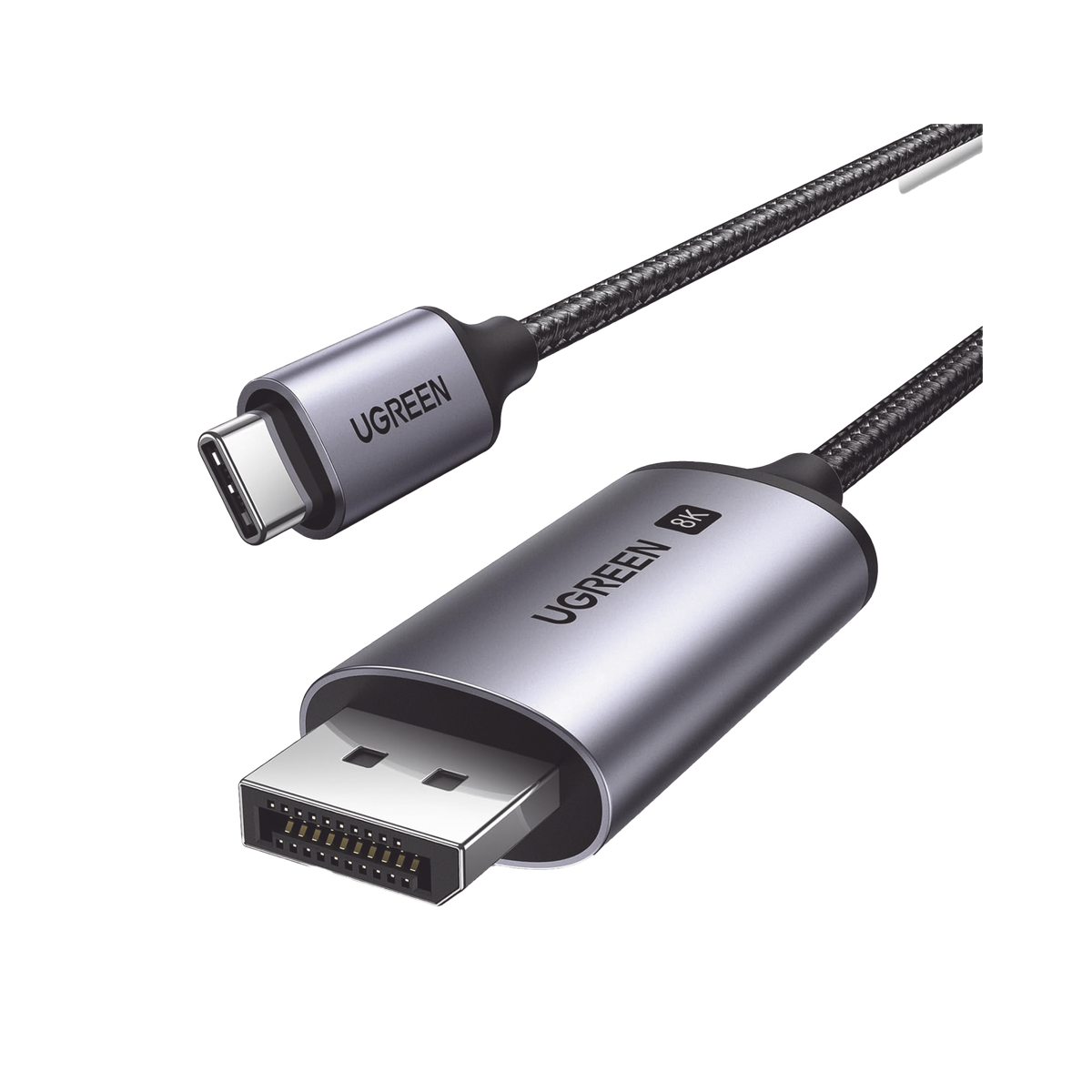 Cable USB-C a DP 1.4 - 3 Metros (9.84 Pies) - Compatible con Thunderbolt 3 & 4 - 8K@60Hz - 4K@240Hz - HDR10+ - eARC - DTS - 3D - ALLM - VRR - - FreeSync G-Sync - Caja de Aluminio - Nylon Trenzado - Conector Niquelado - Blindaje Multicapa