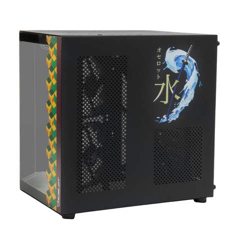 Gabinete Ocelot Gaming Black Mizu, Panel Lateral Y Frontal De Cristal Templado, Incluye 3 Ventiladores, Enfriamiento Liquido Hasta 240Mm, Gpu Hasta 320Mm, Color Negro
