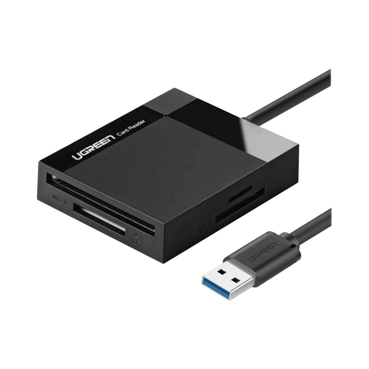 Lector de Tarjetas USB-A 3.0 a CompactFlash (CF)/ MemoryStick (MS)/ TransFlash (TF)/ SecureDigital (SD) - 4 en 1 - 5Gbps - Hasta 2TB - Soporta Windows/Mac OS/Linux/Android - Lectura de tarjetas simultánea - Cable de 15cm.
