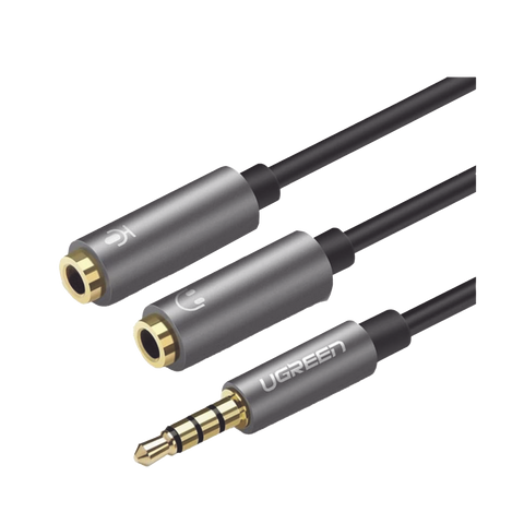 Cable Divisor en Y | De 3.5 mm Macho a Dos Salidas de 3.5 mm Hembra | CTIA, TRS | Núcleo de Cobre | TPE | Longitud 20 cm | Ideal para Separar el Micrófono de los Auriculares