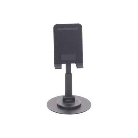 Soporte para Teléfono Celular Giratorio - 360° de Rotación - Angulo Ajustable - Altura Ajustable 17-20cm - Antideslizante - Ejes Giratorios de Alta Precisión- Plegable - Aluminio - Color Gris