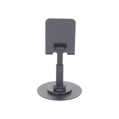 Soporte para Teléfono Celular Giratorio - 360° de Rotación - Angulo Ajustable - Altura Ajustable 17-20cm - Antideslizante - Ejes Giratorios de Alta Precisión- Plegable - Aluminio - Color Gris