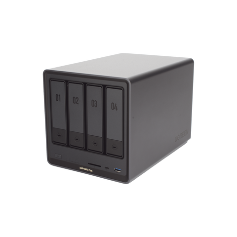 NAS UGREEN NASync DXP4800 Plus | Procesador Intel Pentium Gold 8505 5 Núcleos | 4 Bahías SATA + 2 M.2 NVMe PCIe 4.0 | 8GB DDR5 Expandible a 64GB | 10GbE + 2.5GbE | USB 3.2 Gen 2 Tipo C | HDMI 4K | Sistema Almacenamiento Conectado Red