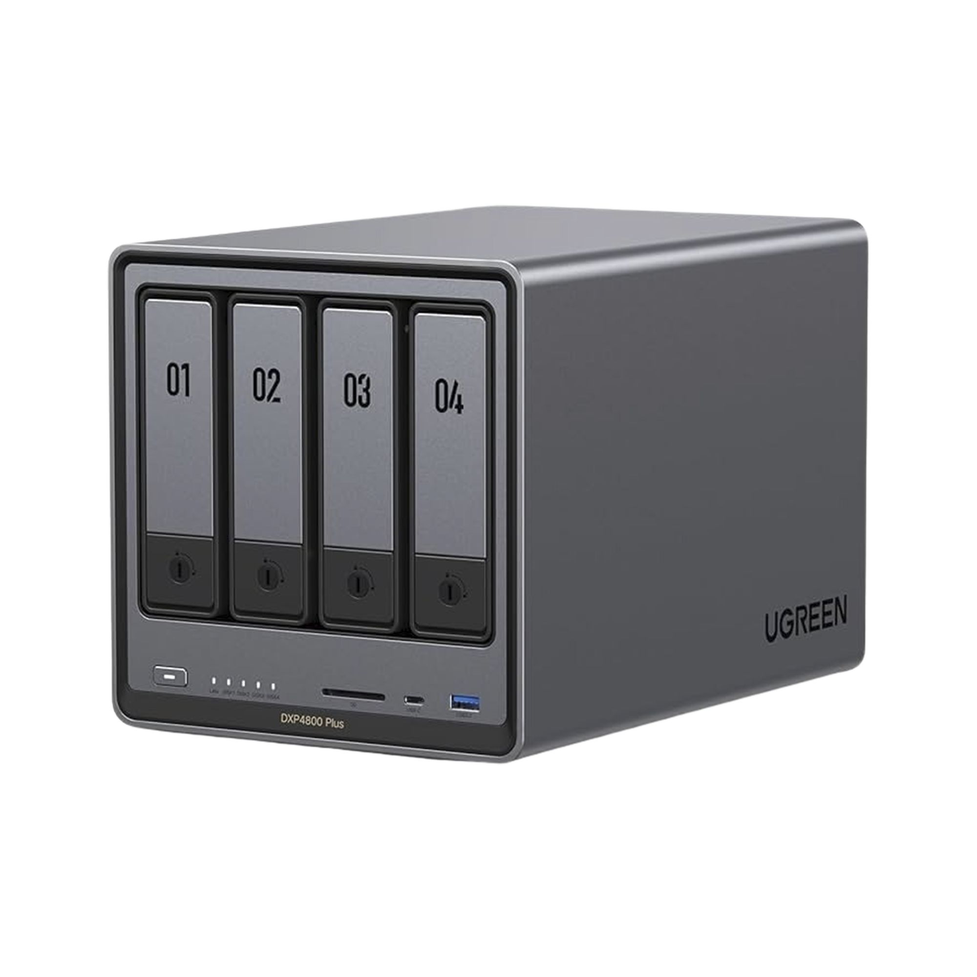 NAS UGREEN NASync DXP4800 Plus | Procesador Intel Pentium Gold 8505 5 Núcleos | 4 Bahías SATA + 2 M.2 NVMe PCIe 4.0 | 8GB DDR5 Expandible a 64GB | 10GbE + 2.5GbE | USB 3.2 Gen 2 Tipo C | HDMI 4K | Sistema Almacenamiento Conectado Red