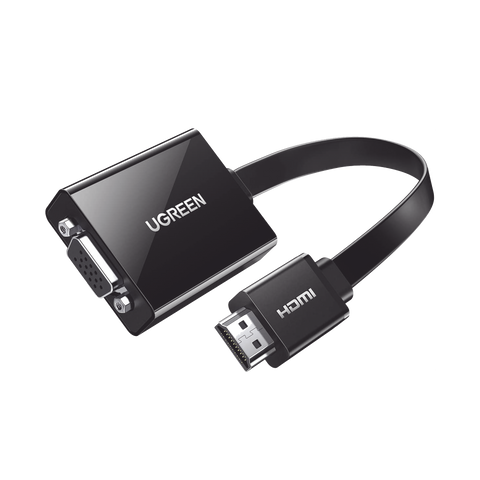 Adaptador HDMI a VGA | Resolución 1080P | Audio 3.5mm | Con Puerto Micro USB para Alimentación | Plug & Play | No Requiere Controlador | ABS | Flexible y Duradero