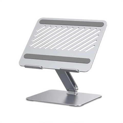 Soporte de Aluminio para Laptop - Ajustable 180° - Soporta Laptops de 10 a 17.3''- Capacidad de Carga 5Kg - Excelente Estabilidad - Diseño Para Alta Disipación de Calor - Altura y Angulo Ajustable - Plegable y Portátil.