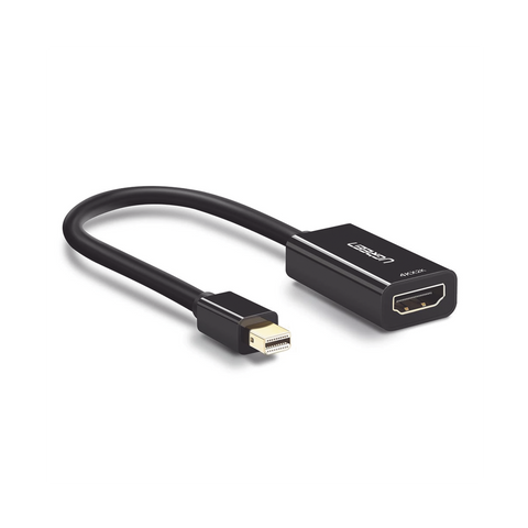 Convertidor Mini Display Port a HDMI | 4K@30Hz | Thunderbolt | Blindaje Interno Múltiple | Carcasa ABS | Longitud de 25 cm (9.84 pulgadas)