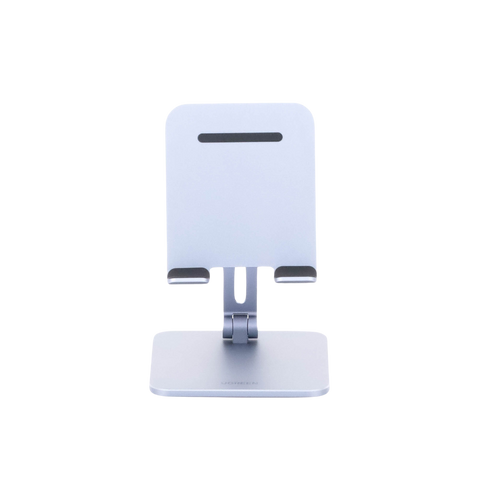 Soporte de Aluminio para IPad & Tablet - Plegable -Angulo Ajustable de 180° y 270° - Base Antideslizante - Protección de Silicona - Amplia Compatibilidad con dispositivos de 7.9'' a 12.9'' - Aluminio Solido - Color Gris