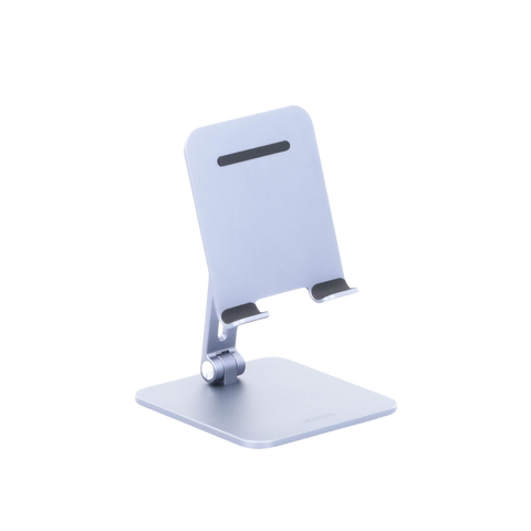 Soporte de Aluminio para IPad & Tablet - Plegable -Angulo Ajustable de 180° y 270° - Base Antideslizante - Protección de Silicona - Amplia Compatibilidad con dispositivos de 7.9'' a 12.9'' - Aluminio Solido - Color Gris