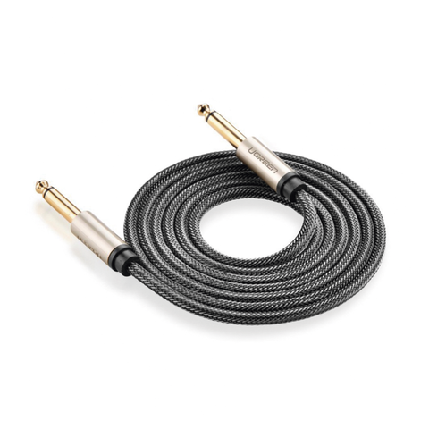 Cable de Audio Mono 6.35mm (1/4') Macho a 6.35mm (1/4') Macho | 10 Metros | Núcleo de Cobre | Blindaje Interno | Nylon Trenzado | Color Negro
