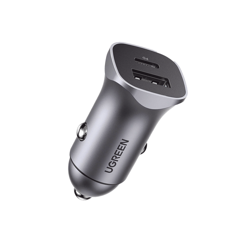 Cargador de Auto 30W - 2 Puertos USB-A y USB-C - Carga Rápida - Compatible con Vehículos de 12 y 24 VCD - PD3.0, QC4.0, SCP, PPS - Indicador Led - Diseño Compacto - Chip Inteligente - Caja de Aluminio