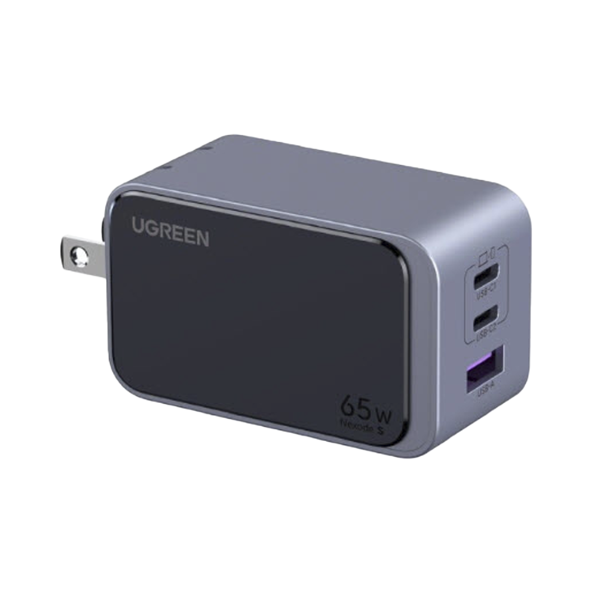 Cargador de 65W serie Nexode S - 3 Puertos de Carga Rápida - 2 USB-C - 1 USB-A - Tecnología GaN II - PD3.0 - QC4.0 - FCP/SCP/AFC/PPS/PPS2.0 - Tecnología de Protección Térmica - Optimiza la Carga - Carcasa Ignifuga.