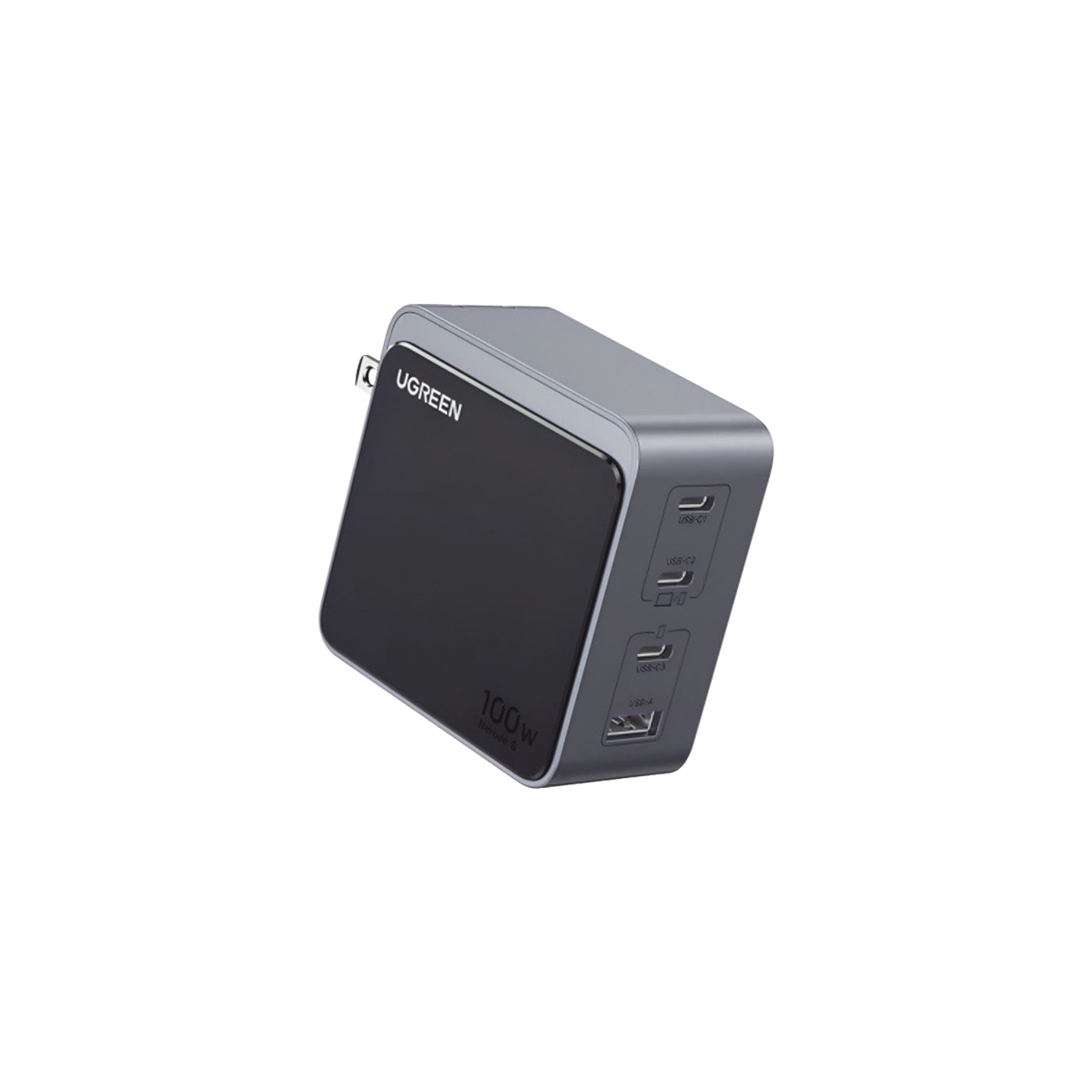 Cargador de 100W serie Nexode S - 4 Puertos de Carga Rápida - 3 USB-C - 1 USB-A - Tecnología GaN II - PD3.0 - QC4.0 - FCP/SCP/AFC/PPS/PPS2.0 - Tecnología de Protección Térmica - Optimiza la Carga - Carcasa Ignifuga.