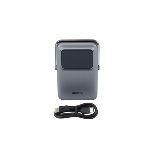 Power Bank Serie UNO Inalambrico - 10000mAh - 7.5W/20W - Con Emojis de Estado - Carga Rápida USB-C Bidireccional - Pantalla TFT Inteligente - Con Holder - Color Grey.