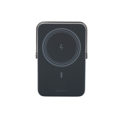 Power Bank Serie UNO Inalambrico - 10000mAh - 7.5W/20W - Con Emojis de Estado - Carga Rápida USB-C Bidireccional - Pantalla TFT Inteligente - Con Holder - Color Grey.