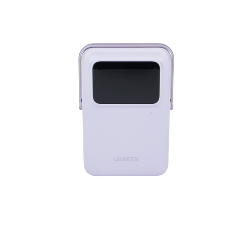 Power Bank Serie UNO Inalambrico - 10000mAh - 7.5W/20W - Con Emojis de Estado - Carga Rápida USB-C Bidireccional - Pantalla TFT Inteligente - Con Holder - Color Purple.