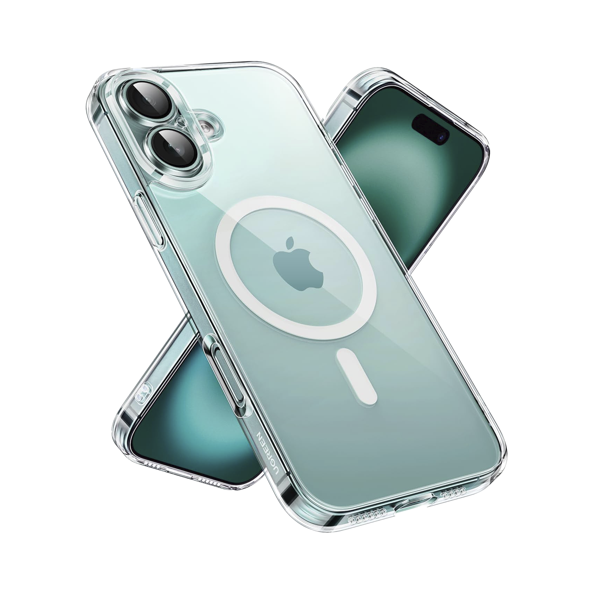 Funda protectora magnética transparente UGREEN Classy para iPhone 16 Plus (transparente)