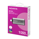 Ssd Externo Adata Sc750 1000Gb Usb-C 3.2 1,000Mb/S (Sc750-1000G-Ccbk)