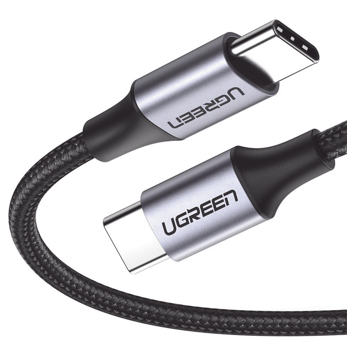 Cable USB-C a USB-C - 1 Metro (3.28 Pies) - Transferencia de Datos de 480 Mbps - Carga Rápida de Hasta 60W - QC 4.0/3.0/2.0 - PD3.0 - FPC - AFC - Protección Integrada - Caja de Aluminio - Nylon Trenzado - Color Negro