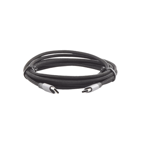 Cable USB-C a USB-C - 2 Metros (6.56 Pies) - Transferencia de Datos de 480 Mbps - Carga Rápida de Hasta 60W - QC 4.0/3.0/2.0 - PD3.0 - FPC - AFC - Protección Integrada - Caja de Aluminio - Nylon Trenzado - Color Negro