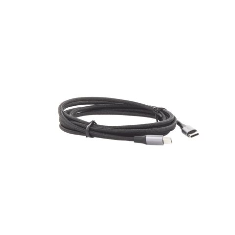 Cable USB-C a USB-C - 2 Metros (6.56 Pies) - Transferencia de Datos de 480 Mbps - Carga Rápida de Hasta 60W - QC 4.0/3.0/2.0 - PD3.0 - FPC - AFC - Protección Integrada - Caja de Aluminio - Nylon Trenzado - Color Negro