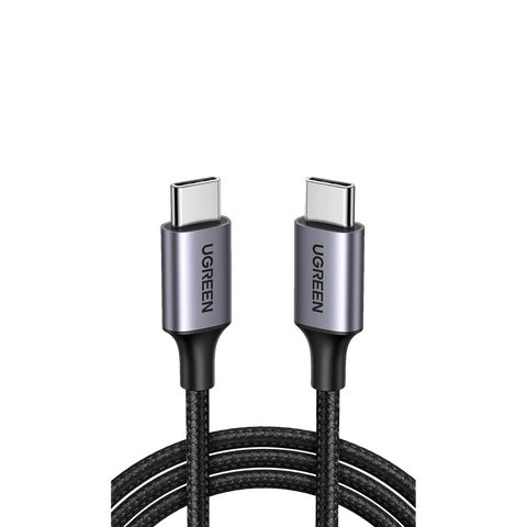 Cable USB-C a USB-C - 2 Metros (6.56 Pies) - Transferencia de Datos de 480 Mbps - Carga Rápida de Hasta 60W - QC 4.0/3.0/2.0 - PD3.0 - FPC - AFC - Protección Integrada - Caja de Aluminio - Nylon Trenzado - Color Negro