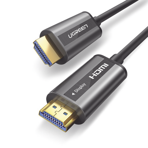Cable HDMI de 30 Metros (98.43 Pies) por Fibra Óptica 4K@60Hz - Fibra de 4 Núcleos + Cobre EstaÑado de 7 Núcleos - Compatible con HDMI 2.0 - Alta Velocidad 18 Gbps - 3D - HDR - Carcasa de Zinc - Premium - 2 AÑos de GarantÍa