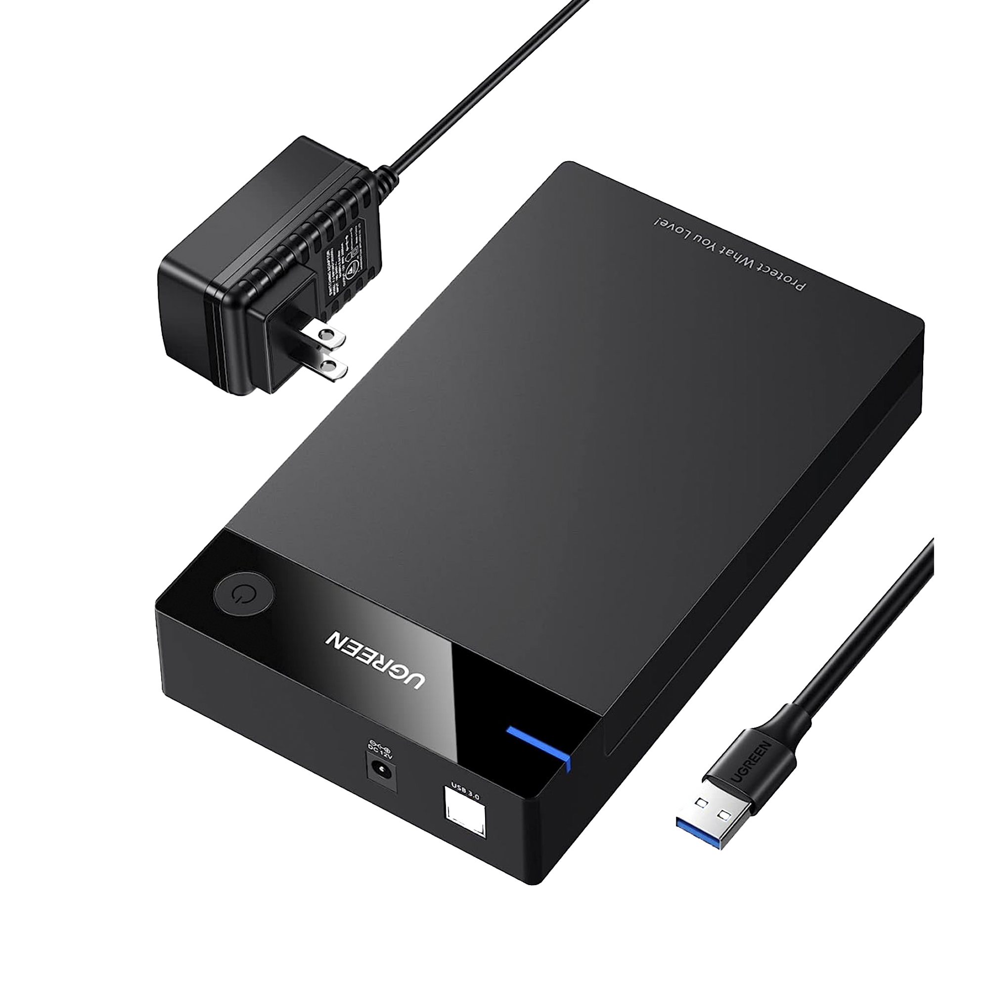Carcasa de Disco Duro para 3.5' y 2.5' (Enclosure) - Con Cable USB 3.0 - Para HDD 3.5' | SSD 2.5' - SATA I/II/III - UASP - Hasta 16 TB - Compatible con Windows, Linux, Mac OS - No Requiere Controlador - Cable 1m - Incluye Adaptador d