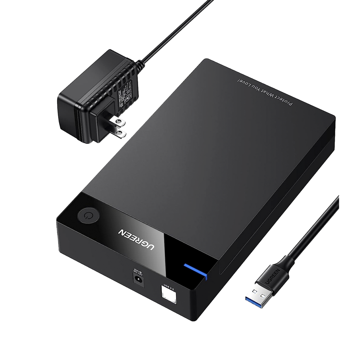 Carcasa de Disco Duro para 3.5' y 2.5' (Enclosure) - Con Cable USB 3.0 - Para HDD 3.5' | SSD 2.5' - SATA I/II/III - UASP - Hasta 16 TB - Compatible con Windows, Linux, Mac OS - No Requiere Controlador - Cable 1m - Incluye Adaptador d