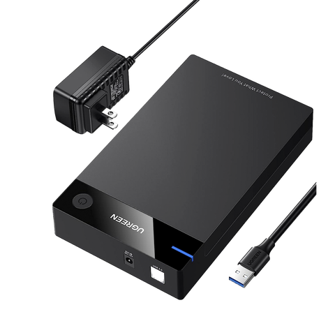Carcasa de Disco Duro para 3.5' y 2.5' (Enclosure) - Con Cable USB 3.0 - Para HDD 3.5' | SSD 2.5' - SATA I/II/III - UASP - Hasta 16 TB - Compatible con Windows, Linux, Mac OS - No Requiere Controlador - Cable 1m - Incluye Adaptador d