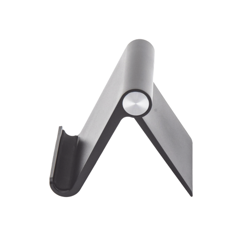 Soporte de Escritorio para Teléfono Celular | Ajustable de 0° a 100° | Goma Antiarañazos | Antideslizante | Amplia Compatibilidad con dispositivos de 4'' a 7.9'' | Plegable | ABS | Color Negro