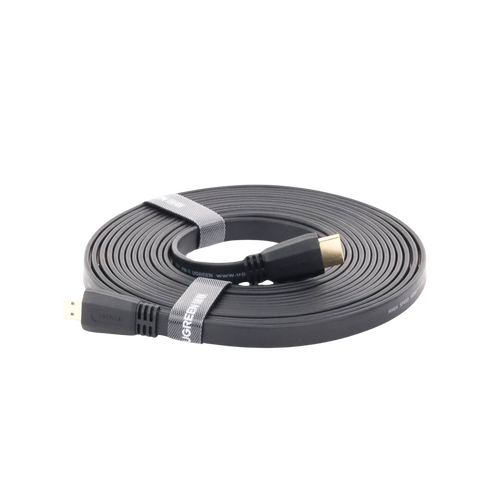Cable HDMI 2.0 Plano de 5 Metros (16.40 Pies) | 4K@60Hz | HDR | 3D | HEC (Canal Ethernet HDMI) | ARC (Canal de Retorno de Audio) | Color Profundo de 48 Bits | Audio de 32 Canales | HDCP | Audio Dolby True HD 7.1 | 18 Gbps | EstaÑado y Triple Blindaje | A