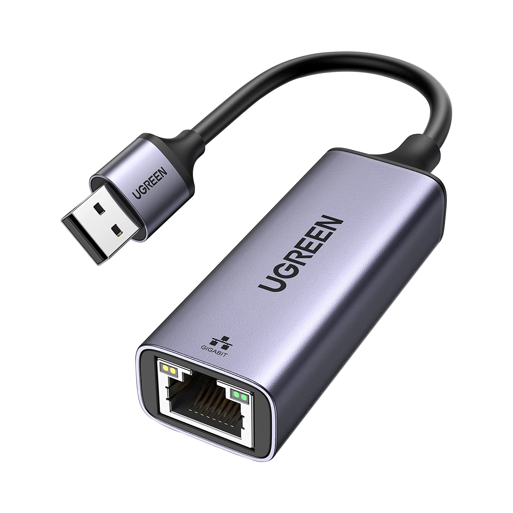 Adaptador de Red USB-A 3.0 a RJ45 /Admite 10/100/1000 Mbps | Caja de Aluminio | Longitud del cable 10 cm