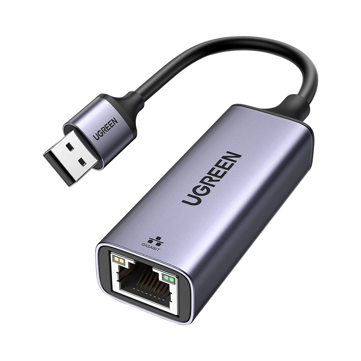 Adaptador de Red USB-A 3.0 a RJ45 /Admite 10/100/1000 Mbps | Caja de Aluminio | Longitud del cable 10 cm