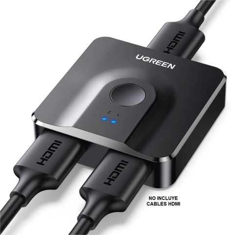 Switch/Divisor HDMI 4K 60Hz (Splitter) - Bidireccional (2 Entradas 1 Salida/1 Entrada 2 Salidas - Switch Conmutable - Led Indicador - 3D - HDR - Dolby Atmos - Potente Chip IC - Diseño Compacto - No Requiere Energía