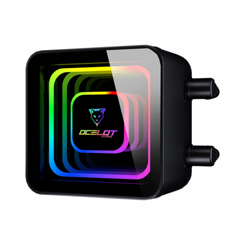 Enfriamiento Líquido Ocelot Gaming OEL240-2N | Radiador 240mm ARGB | 70 CFM Alto Flujo Intel y AMD | Excelente Rendimiento Negro