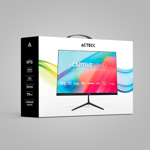 Monitor Acteck Plano 24.5"" Ips Captive Vivid Sp245 Advanced Negro