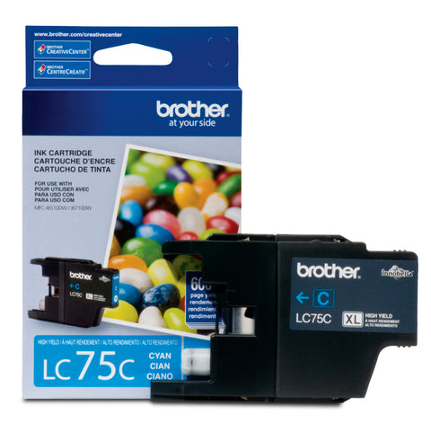 Cartucho Brother Lc75C Cian 600 Pag Mfcj5910Dw Mfcj6510Dw Mfcj6710Dw Lc75C