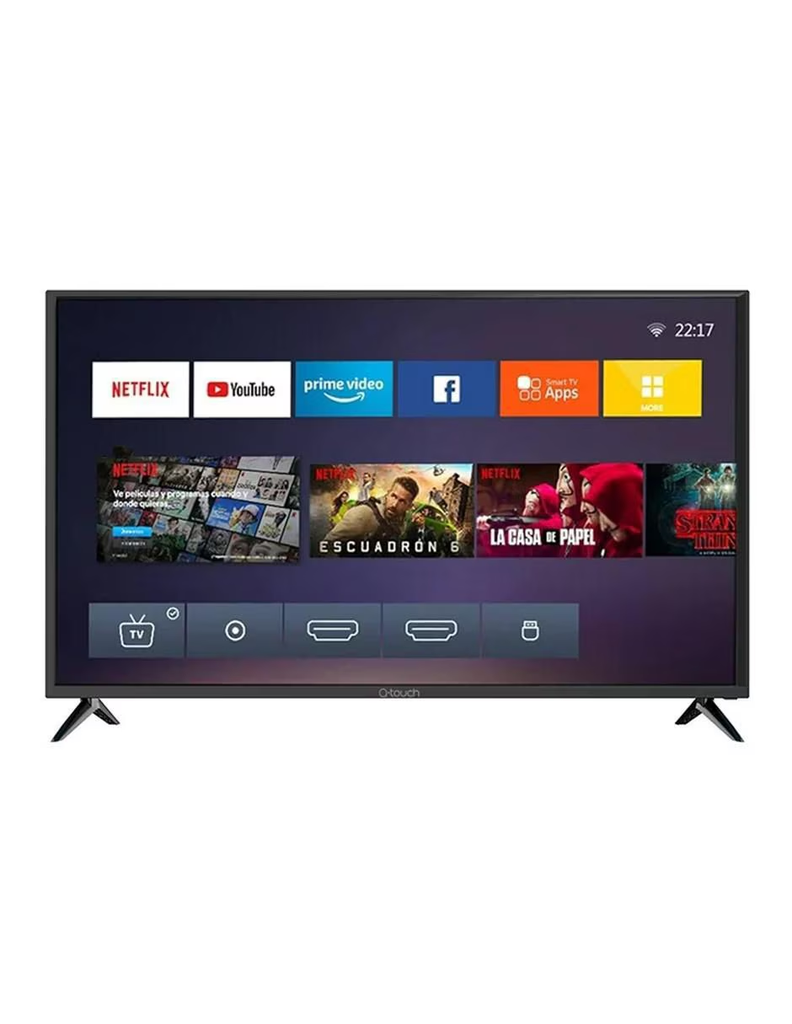 Smart TV Quaroni Whale 40 Pulgadas | Pantalla FHD con 3 HDMI y 2 USB | Sonido Óptico y RCA | Imagen Nítida y Espectacular
