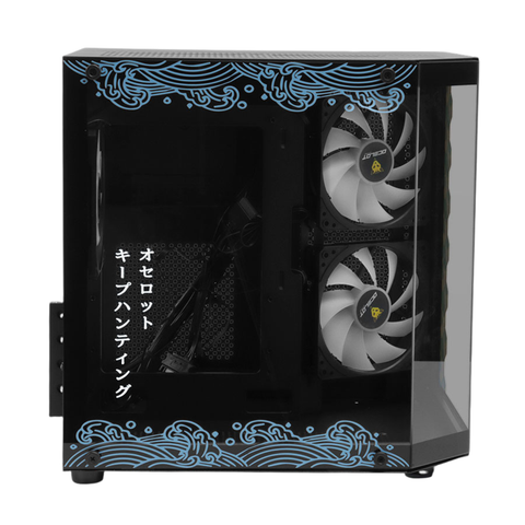 Gabinete Ocelot Gaming Black Mizu, Panel Lateral Y Frontal De Cristal Templado, Incluye 3 Ventiladores, Enfriamiento Liquido Hasta 240Mm, Gpu Hasta 320Mm, Color Negro