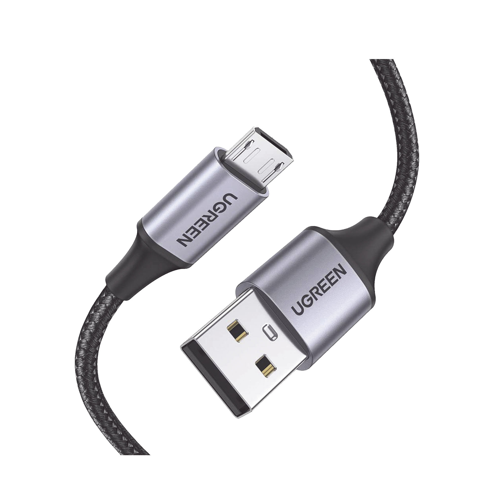 Cable USB-A a Micro USB - 1 Metro (3.28 Pies) - Carga Rápida - QC 3.0/2.0 - FPC - AFC - Transferencia de Datos de 480 Mbps - Recarga hasta 18W - Protección Integrada - Caja de Aluminio - Nylon Trenzado - Color Negro