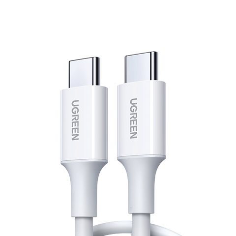 Cable USB-C a USB-C - 1 Metro - Carga Rápida de hasta 60W - Transferencia de datos de 480 Mbps - PD3.0 - QC 4.0/3.0/2.0 - FPC - AFC - Duradero y Flexible- Caja ABS - Cubierta de TPE - Color Blanco.