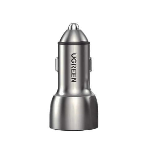 Cargador de Auto 52.5W - Puerto USB-A y USB-C - Carga Rápida - Compatible con Vehículos de 12 y 24 VCD - PD3.0 + QC3.0 - Chip Inteligente - Diseño Compacto Mayor Eficiencia Energética - Caja de Aluminio